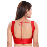 Lovely Stone Work Designer Indian Traditional Red Round Neck Saree Blouse Choli (CO-202NS-Red)