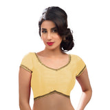 Designer Indian Traditional Cream Sweetheart-Neck Saree Blouse Choli (CO-203-Cream)