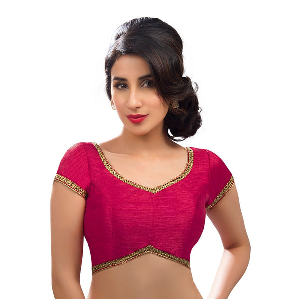 Designer Indian Traditional Pinkish-Maroon Sweetheart-Neck Saree Blouse Choli (CO-203-Pinkish-Maroon)