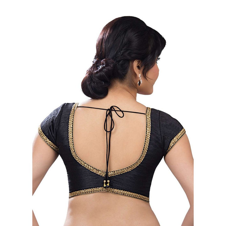 Designer Indian Traditional Black Sweetheart-Neck Saree Blouse Choli (CO-203-Black)