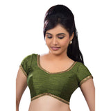 Designer Indian Traditional Mehendi-Green Sweetheart-Neck Saree Blouse Choli (CO-203-Mehendi-Green)