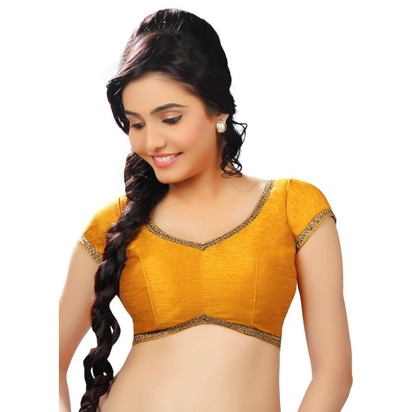 Designer Indian Traditional Mustard Sweetheart-Neck Saree Blouse Choli (CO-203- Mustard)