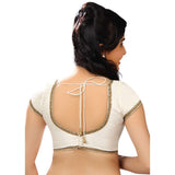 Designer Indian Traditional Off-White Sweetheart-Neck Saree Blouse Choli (CO-203-Off-White)