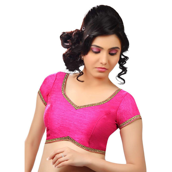 Designer Indian Traditional Pink Sweetheart-Neck Saree Blouse Choli (CO-203-Pink)