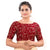 Graceful Maroon High Neck Designer Indian Traditional Elbow Sleeves Saree Blouse Choli (CO-668-Maroon)