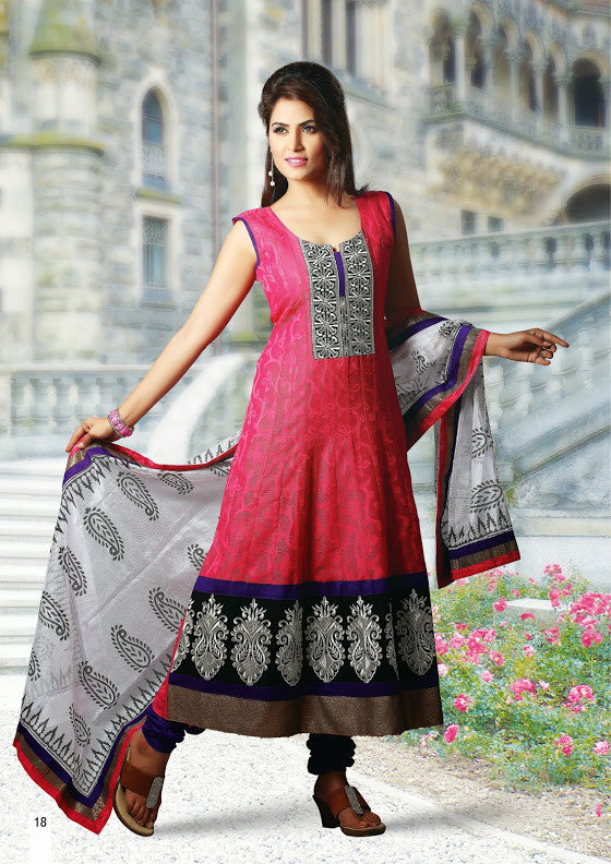 Alluring Hot Pink Stylish Designer Anarkali D 19-18