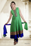 Beautiful Green And Blue Alluring Anarkali D-3112
