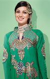 Enthralling Designer Mint Colored Shiffon Long Anarkali D-706