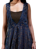 Ritu Kumar Indigo & Brown Printed Kurta Dress