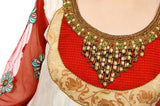 Elegance Beige and Red Anarkali