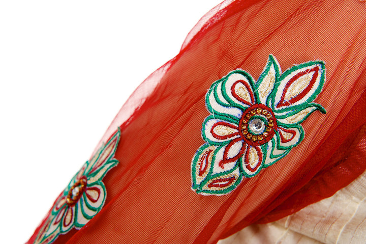 Elegance Beige and Red Anarkali
