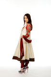 Elegance Beige and Red Anarkali