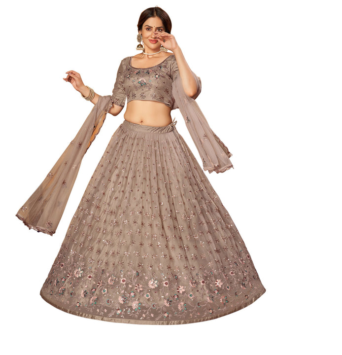 Astral Gray Embroidered Lehenga- SNT2039