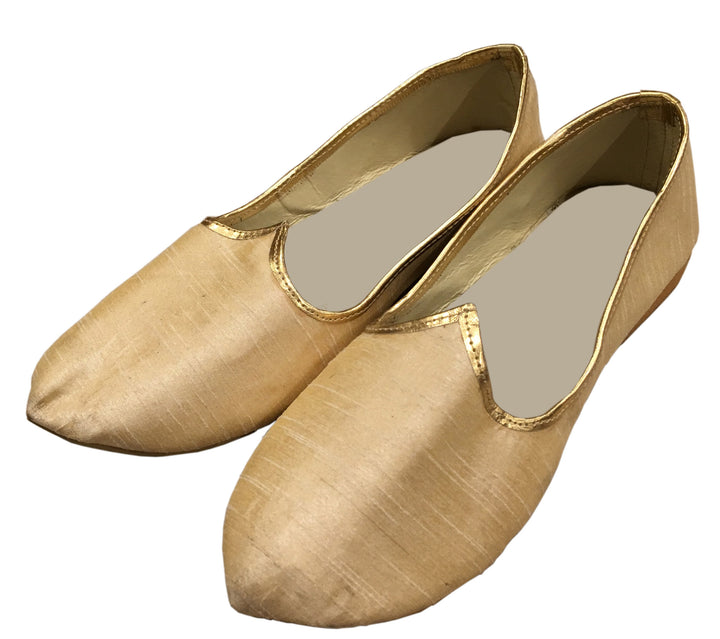 Beige and Gold Mojri Shoes Juti