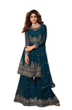 Trendy Embroidered Teal Ready Made Salwar Suit- HF-8696