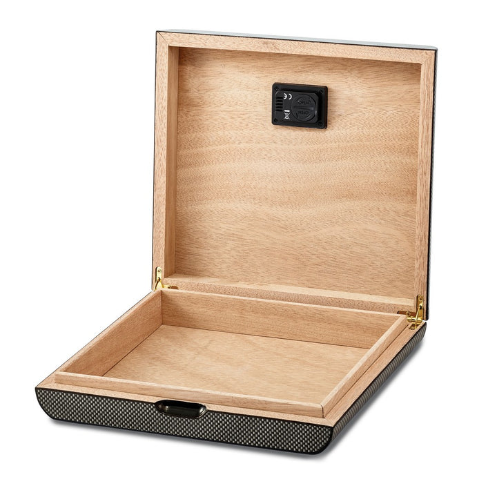 Carbon Fiber Veneer High Gloss Finish 10 Cigar Digital Humidor