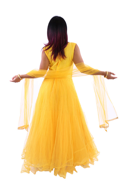 Sunshine Yellow Floor Length Anarkali Gown - 9013