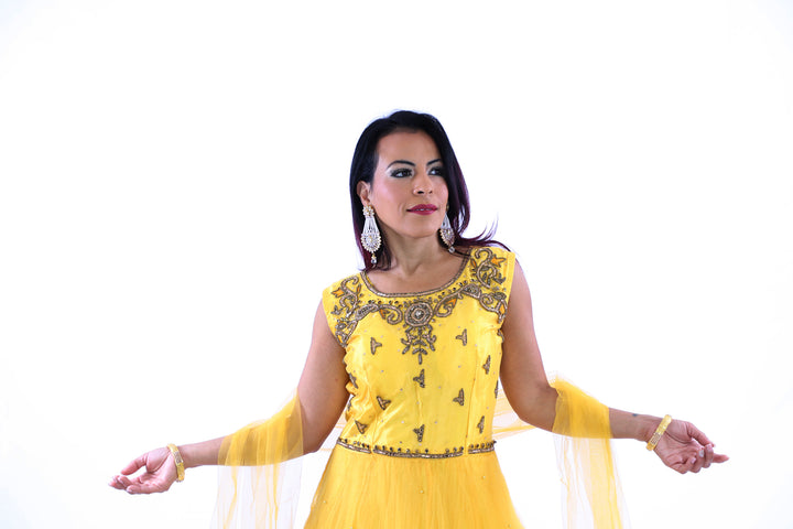 Sunshine Yellow Floor Length Anarkali Gown - 9013