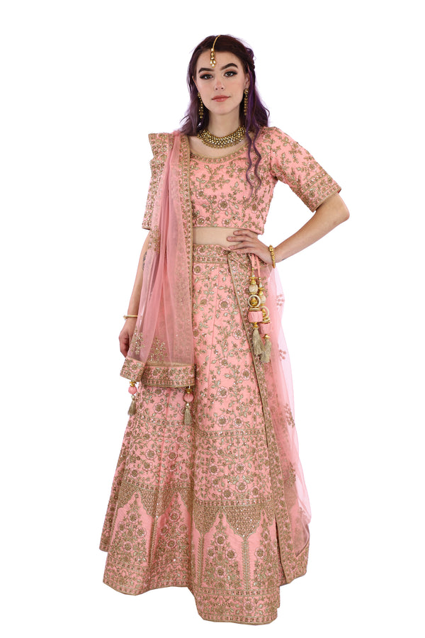 Pristine Princess in Peach Bridal Lehenga - SNT11048