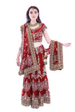 Ravishing Red Beaded Bridal Lehenga