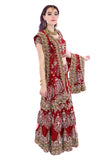 Red Heavily Beaded Lehenga Rent or Buy