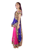 deep blue, pink and gold lehenga for rent 