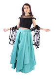 teal and black lehenga 