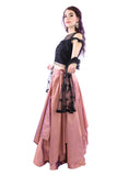 Dusty Rose and Black Crop Top and Skirt Lehenga