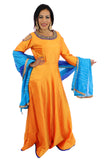 Orange and Blue Anarkali