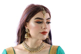 Wedding Bells Gold Necklace Set with Earrings and Tika