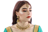 Dreamy Daisy Gold Necklace Set with Earrings and Tika - 0983