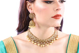 Dreamy Daisy Gold Necklace Set with Earrings and Tika - 0983