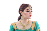 The Queen Gold Necklace Set with Earrings and Tika - 1016