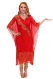 Trendy Red Kaftan Style Long Kurti