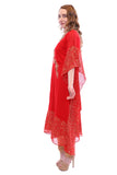 Trendy Red Kaftan Style Long Kurti