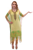 Glitzy Green Kaftan Style Long Kurti