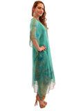 Cozy Turquoise Kaftan Style Long Kurti