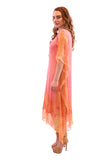 Peachy Orangina Kaftan Style Long Kurti