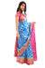 Ocean Blue and Pink Silk Sari-SS04