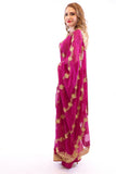 Luxurious Magenta Pink with Gold Embroidered Pre-Pleated Ready-Made Sari