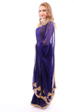 Classy & Chic Navy Blue with Gold Embroidered Pre-Pleated Ready-Made Sari-SNT10028