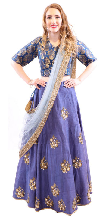 Bollywood Blue Designer Party Lehenga Choli - SNT11034