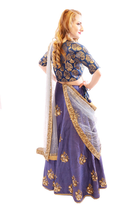 Bollywood Blue Designer Party Lehenga Choli - SNT11034