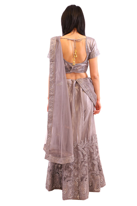 Ashy Grey Designer Lehenga Choli - SNT11030