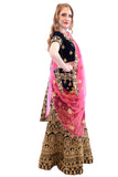 Auspicious Navy Blue Designer Soft Velvet Lehenga Choli - SNT11028