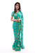 Ravishing Green with Gold Print Pre-Pleated Ready-Made Sari-SNT10015