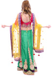 Hottie Pink with Fresh Green Designer Lehenga Choli - SNT11033