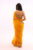 Divine Yellow with Gold Embroidered Pre-Pleated Ready-Made Sari-SNT10006