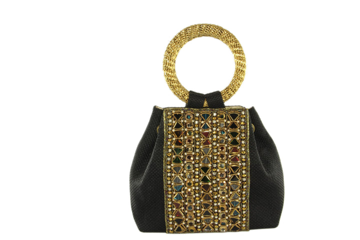 Onyx Evening Party Purse With Rhinestones