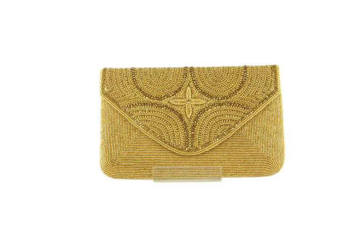 Shimmering Star Ribbed Rhinestone Evening Clutch